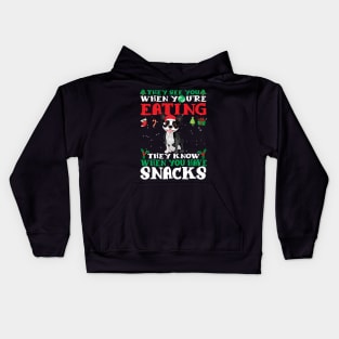 Christmas Dog Eating Snacks Kids Hoodie